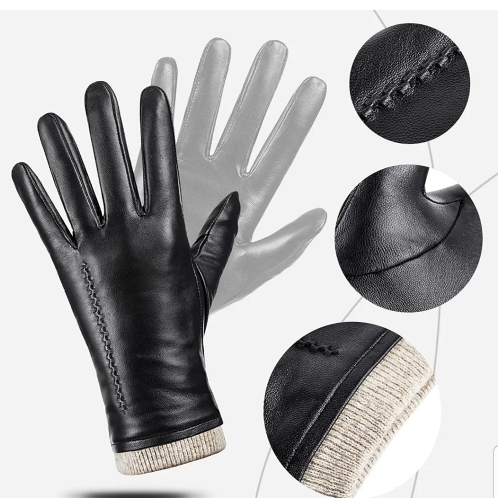 New in original package Dsane Women black sheepskin leather gloves